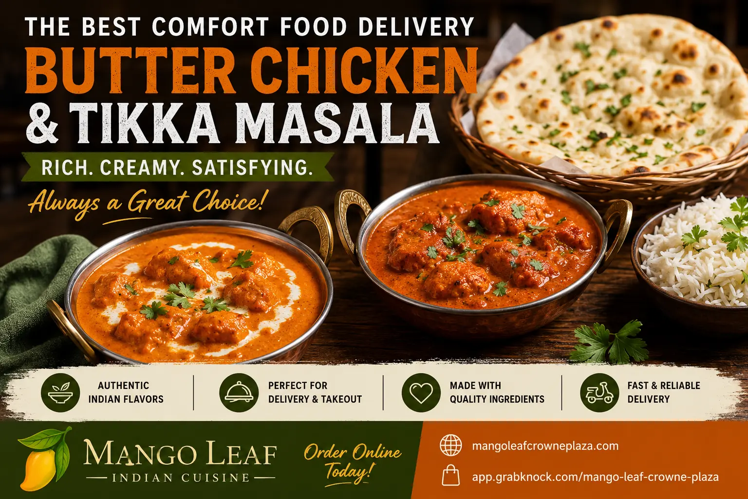 Butter Chicken and Tikka Masala Delivery in Milwaukee
